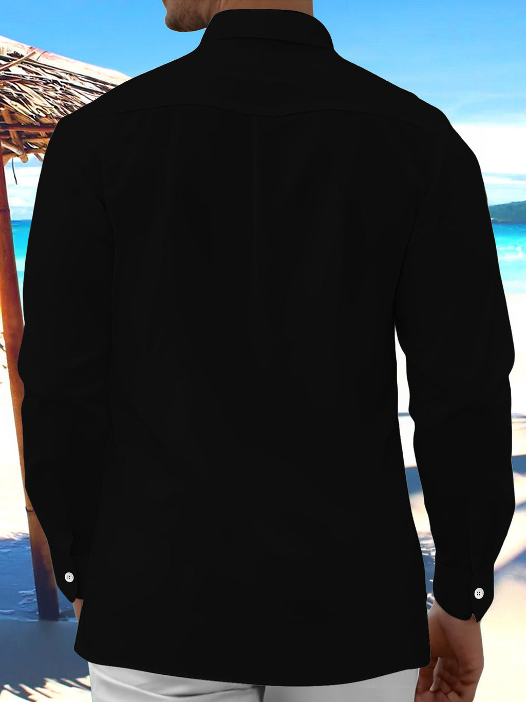 Oceanlyte Men's Graphic Musical Notes Print Long Sleeve Shirt with Chest Pocket