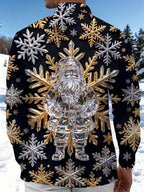 Oceanlyte Men's Graphic Christmas Print Holiday Print Long Sleeve Shirt with Chest Pocket