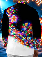 Oceanlyte Men's Graphic Gingerbread Man Print Long Sleeve Shirt with Chest Pocket