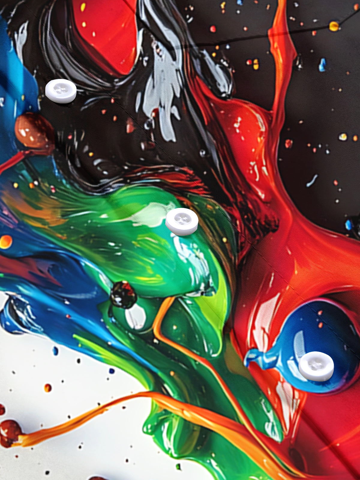 Oceanlyte Men's Printed Colorful Paint Splatter Print Short Sleeve Shirt with Chest Pocket