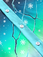 Oceanlyte Men's Snowflake Gradient With Geometric Cracks Print Long Sleeve Shirt with Chest Pocket