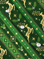 Oceanlyte Men's Printed Christmas Elk Print Long Sleeve Shirt with Chest Pocket