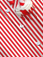 Oceanlyte Men's Striped Candy Cane Print Long Sleeve Shirt with Chest Pocket