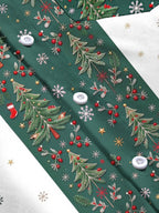 Oceanlyte Men's Striped Christmas Trees And Snowflakes Print Long Sleeve Shirt with Chest Pocket