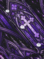 Oceanlyte Men's Long Sleeve Shirt - Gothic Cathedral Stained Glass With Cross And Dove Print with Chest Pocket