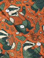 Oceanlyte Men's Long Sleeve Shirt - Vintage Gentleman Badgers With Forest Elements Print with Chest Pocket