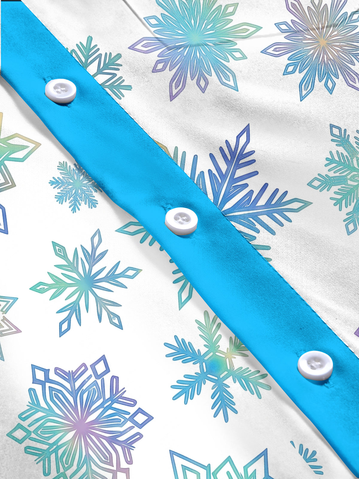 Oceanlyte Men's Printed Snowflake Pattern Long Sleeve Shirt with Chest Pocket
