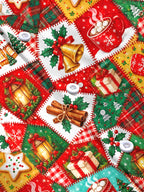 Oceanlyte Men's Graphic Christmas Patchwork Motifs Print Long Sleeve Shirt with Chest Pocket