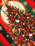 Oceanlyte Men's Christmas Tree With Ornaments And Gifts Print Long Sleeve Shirt with Chest Pocket