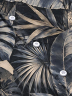 Oceanlyte Men's Hawaiian Tropical Leaves And Monstera Print Long Sleeve Shirt with Chest Pocket