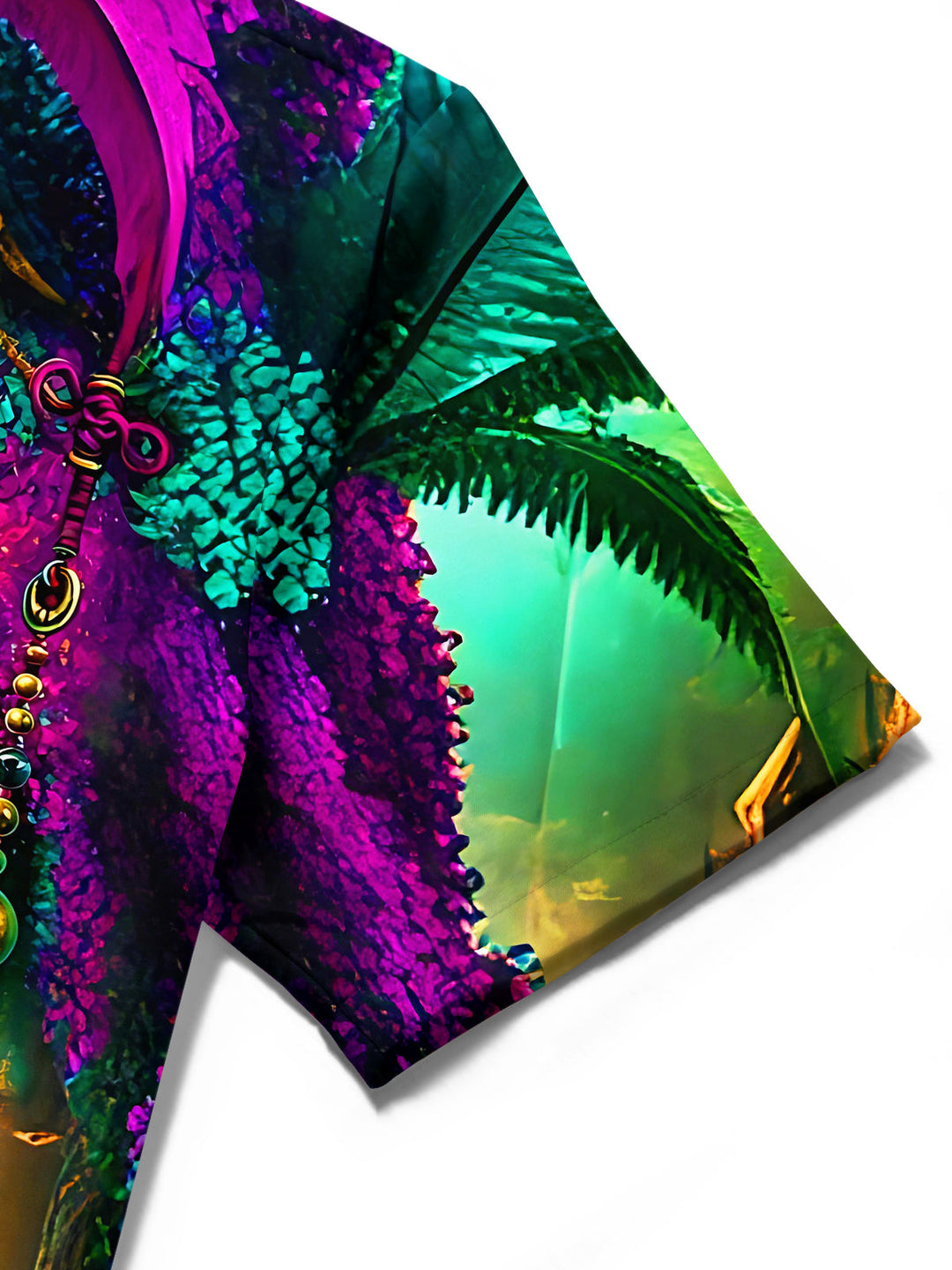 Dark Mysterious Exotic Gilded Human Face Pagoda Fantasy Art Men's Pocket Short Sleeve Shirts