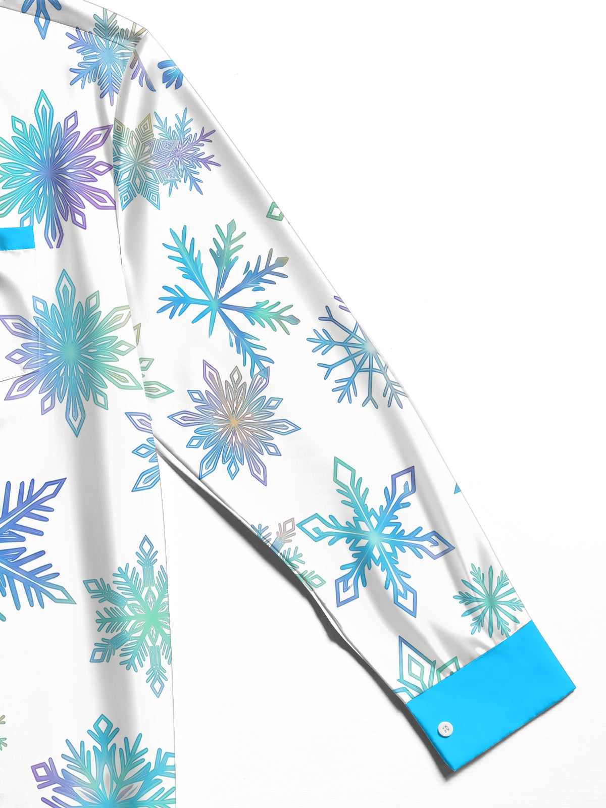 Oceanlyte Men's Printed Snowflake Pattern Long Sleeve Shirt with Chest Pocket