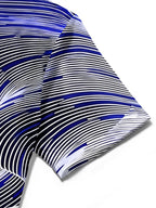 Oceanlyte Men's Patterned Abstract Wavy Lines Print Short Sleeve Shirt with Chest Pocket