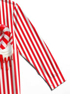 Oceanlyte Men's Striped Candy Cane Print Long Sleeve Shirt with Chest Pocket