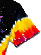 Oceanlyte Men's Tie Dye Cosmic Mushroom Print Short Sleeve Shirt with Chest Pocket