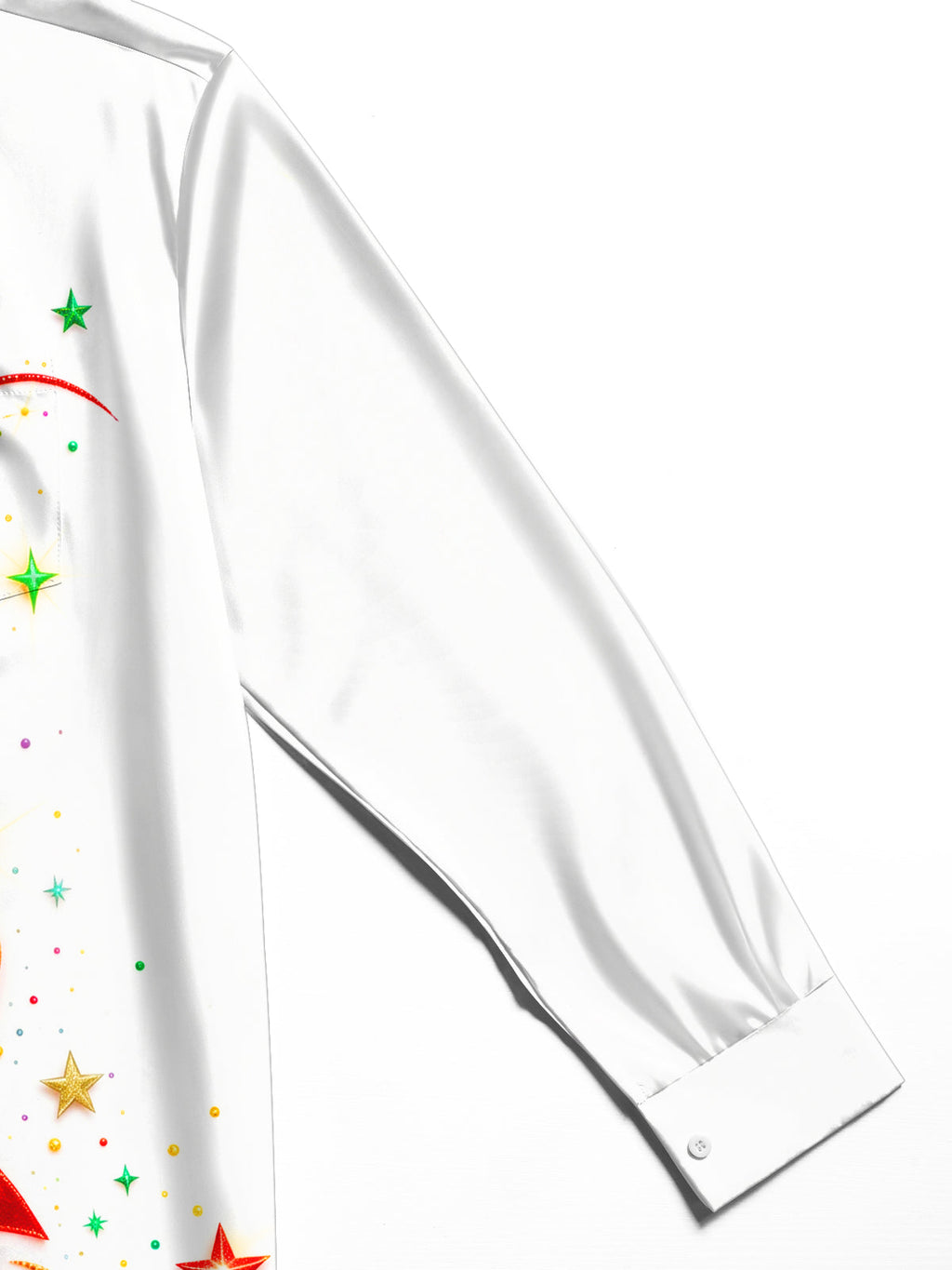 Oceanlyte Men's Long Sleeve Shirt - Christmas Stocking With Bow And Ornaments Print with Chest Pocket