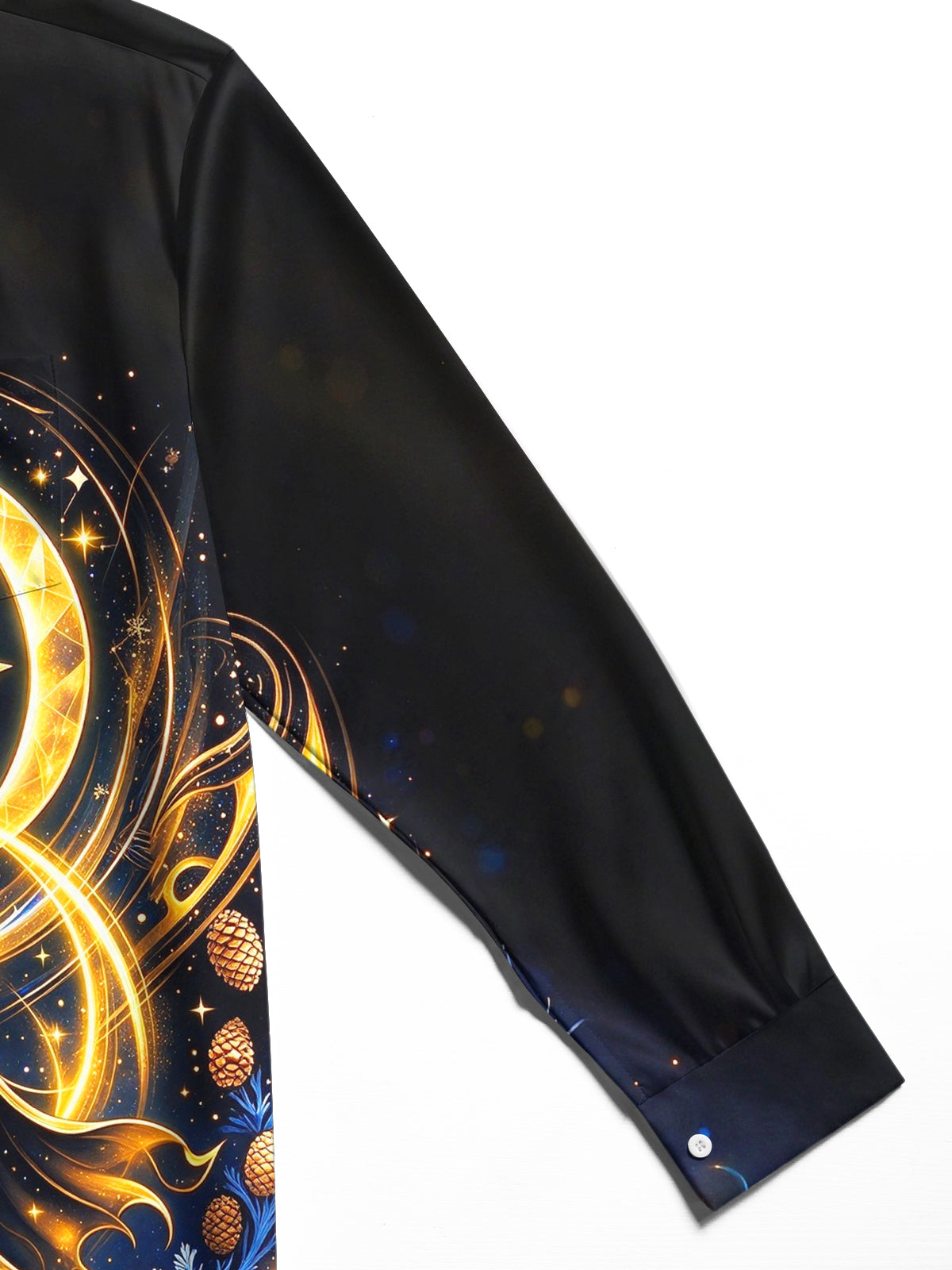 Oceanlyte Men's Cloaked Warrior With Moon And Star Print Long Sleeve Shirt with Chest Pocket