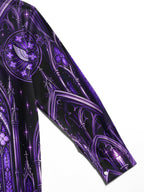Oceanlyte Men's Long Sleeve Shirt - Gothic Cathedral Stained Glass With Cross And Dove Print with Chest Pocket
