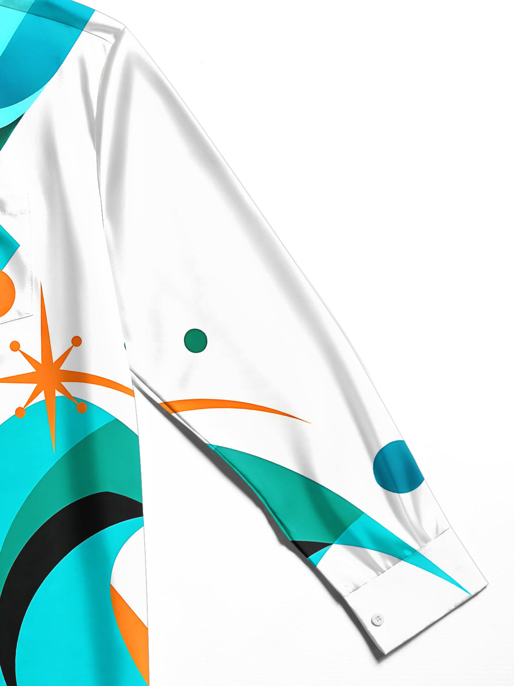 Oceanlyte Men's Geometric Abstract Shapes And Stars Print Long Sleeve Shirt with Chest Pocket
