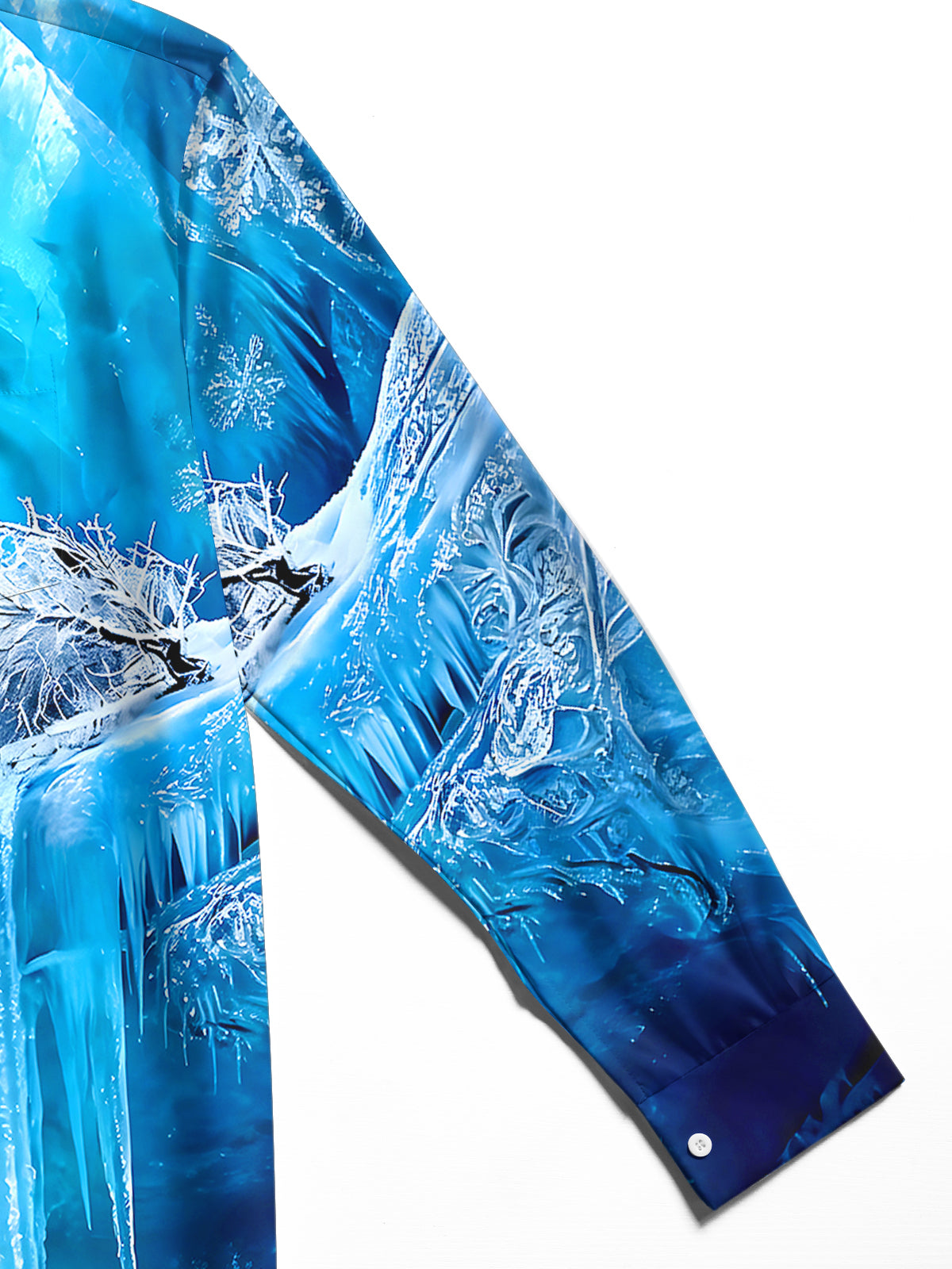 Oceanlyte Men's Printed Ice Cave Landscape Print Long Sleeve Shirt with Chest Pocket