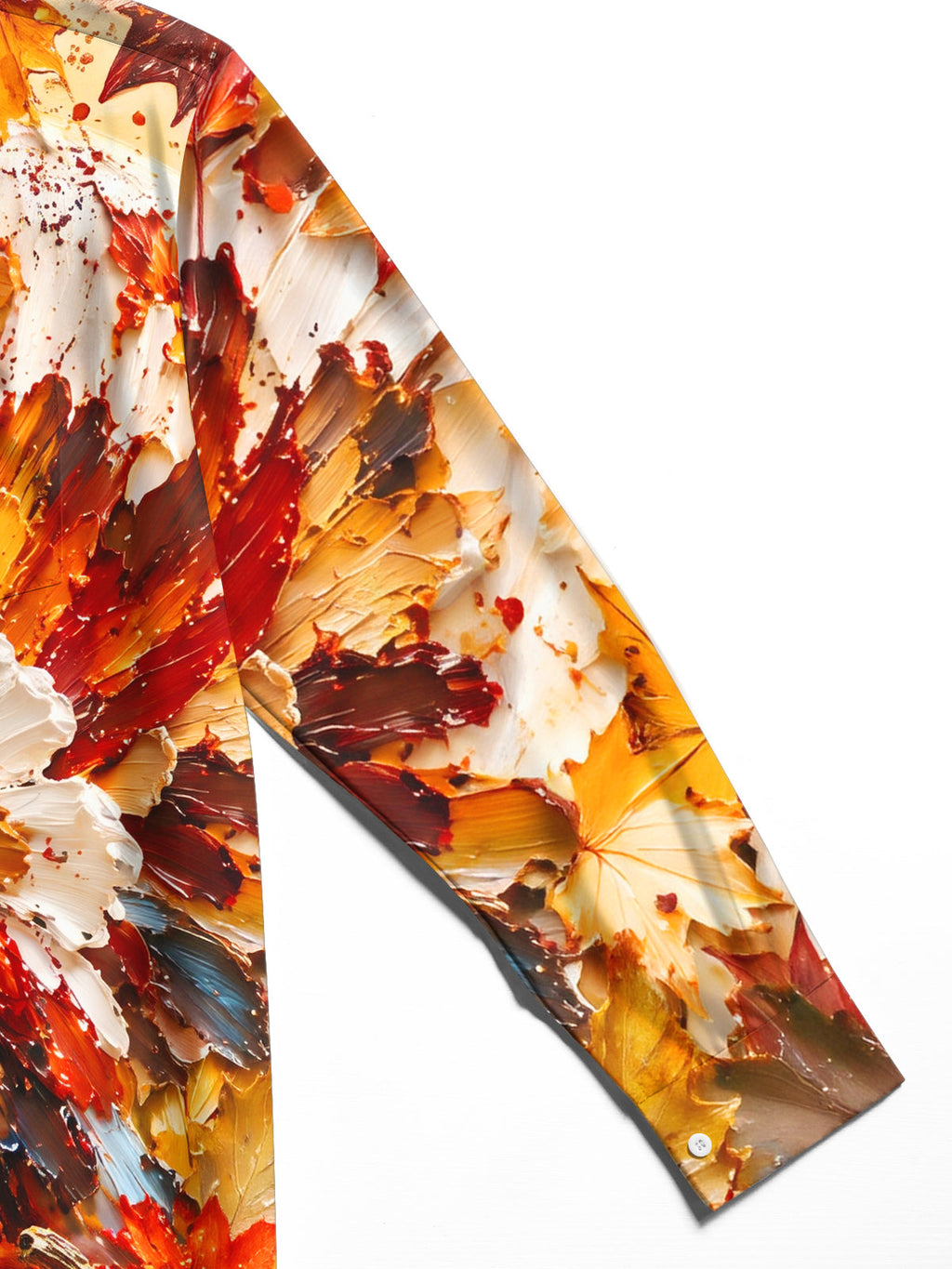 Oceanlyte Men's Long Sleeve Shirt - Thanksgiving Day Turkey And Autumn Leaves Print with Chest Pocket
