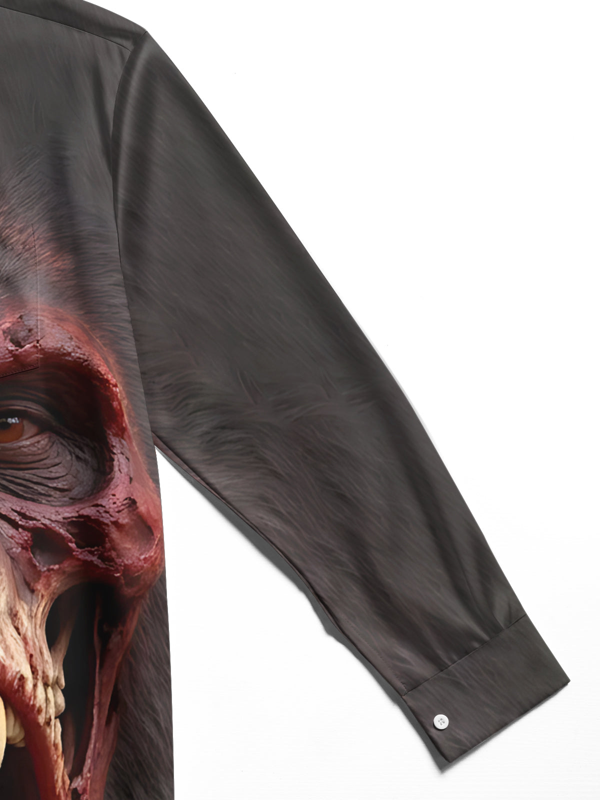 Oceanlyte Men's Graphic 3D Orangutan Skull And Face Print Long Sleeve Shirt with Chest Pocket