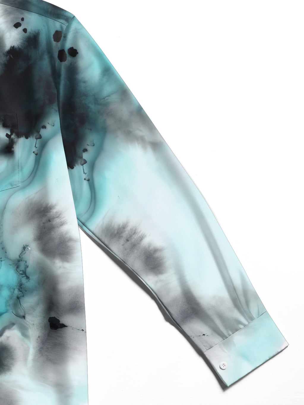 Oceanlyte Men's Tie Dye Abstract Ink Wash Print Long Sleeve Shirt with Chest Pocket