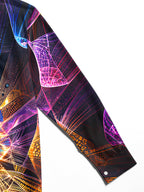 Oceanlyte Neon Glow Fractal Art Men's Pocket Long Sleeve Shirts