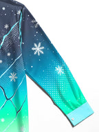 Oceanlyte Men's Snowflake Gradient With Geometric Cracks Print Long Sleeve Shirt with Chest Pocket