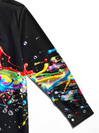 Oceanlyte Men's Colorful Paint Splashes And Drips Print Long Sleeve Shirt with Chest Pocket