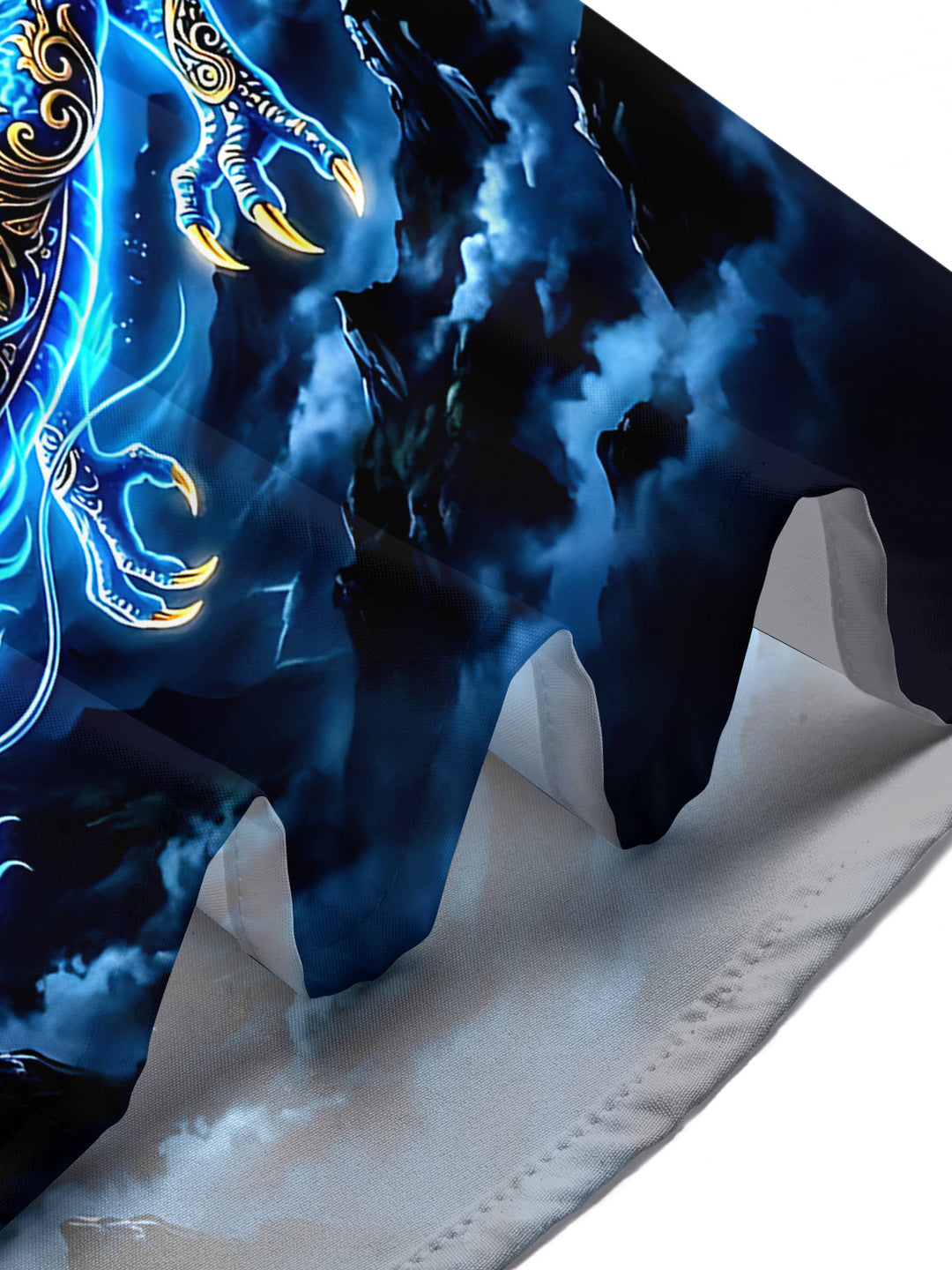 Oceanlyte Men's Graphic Blue Dragon Print Short Sleeve Shirt with Chest Pocket
