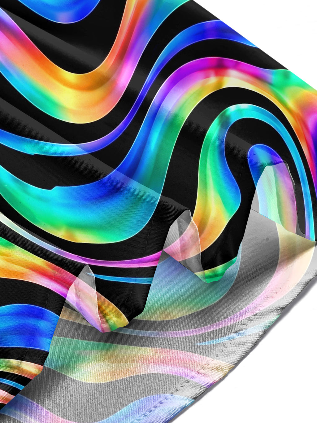 Oceanlyte Men's Printed Neon Abstract Wavy Lines Print Long Sleeve Shirt with Chest Pocket