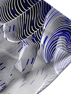 Oceanlyte Men's Patterned Abstract Wavy Lines Print Short Sleeve Shirt with Chest Pocket