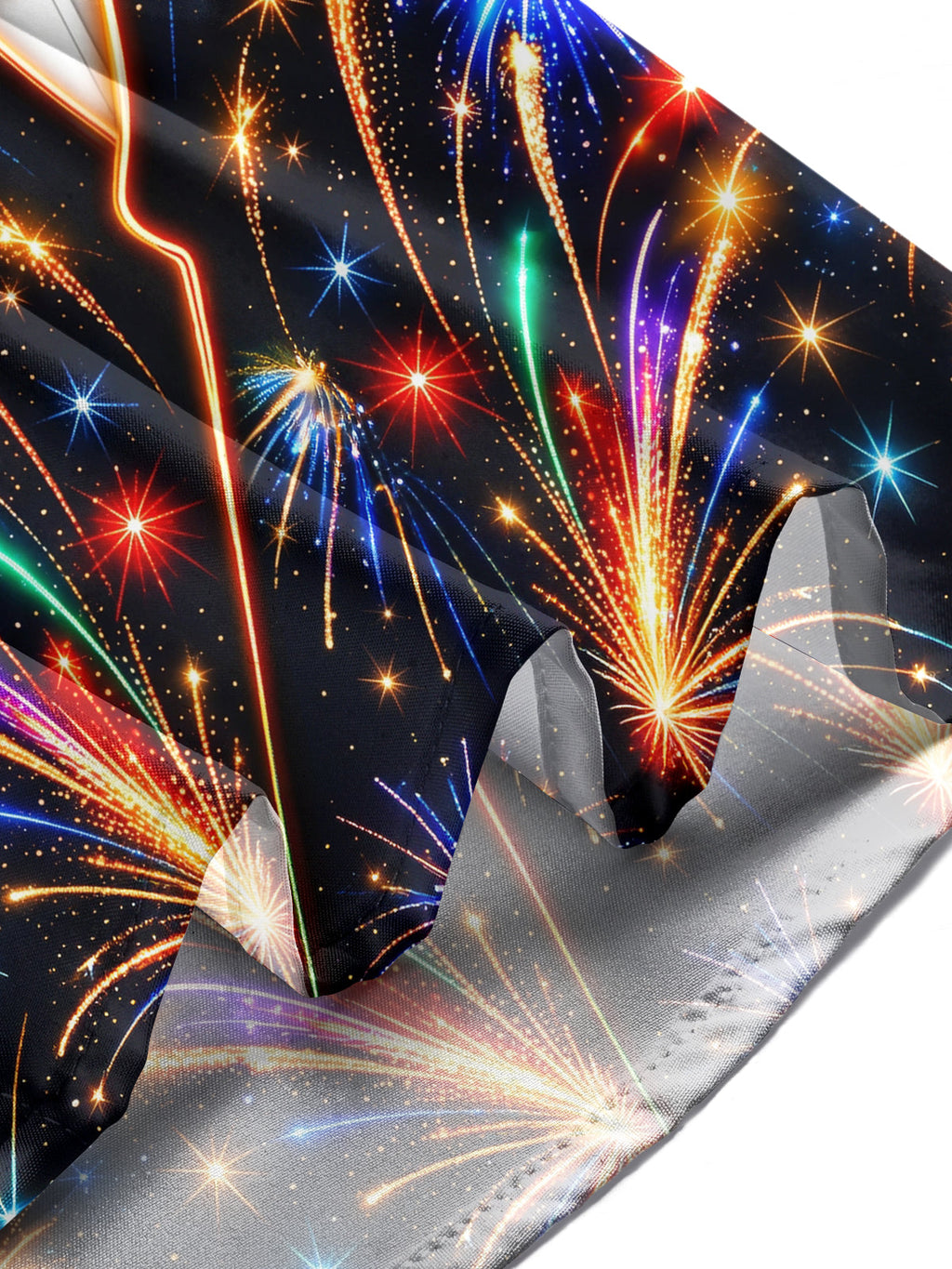 Oceanlyte Men's Printed Colorful Fireworks Print Long Sleeve Shirt with Chest Pocket