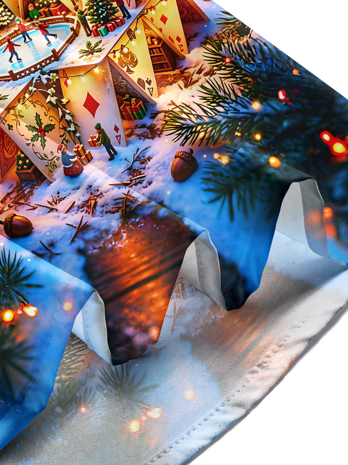 Oceanlyte Men's Printed Christmas Card House Print Long Sleeve Shirt with Chest Pocket