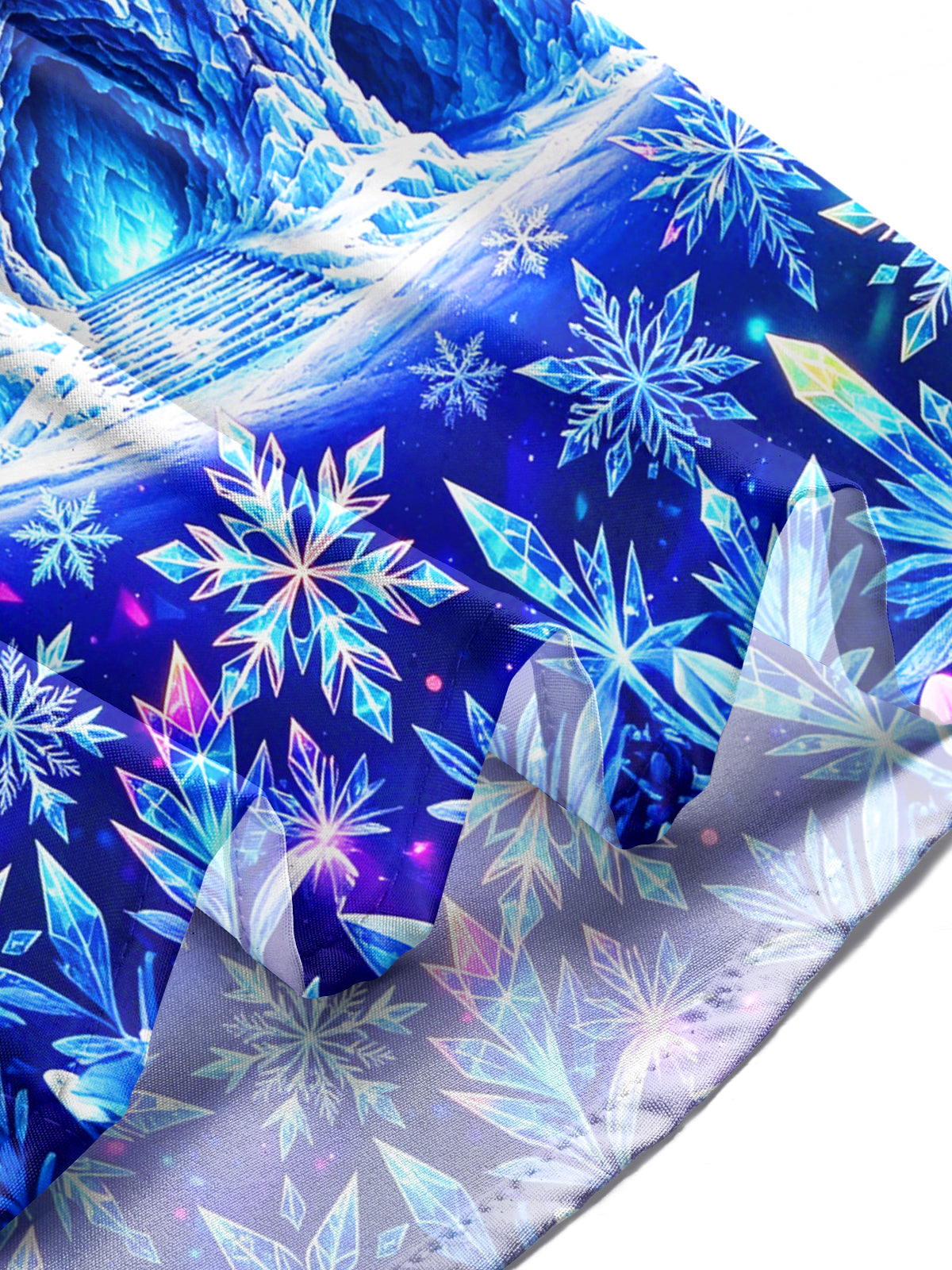 Oceanlyte Men's Graphic Ice Castle And Full Moon Print Long Sleeve Shirt with Chest Pocket