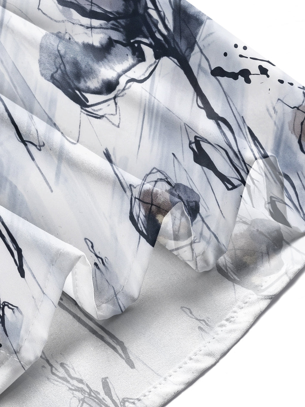 Art Ink Wash Freehand Floral Men's Pocket Long Sleeve Shirts