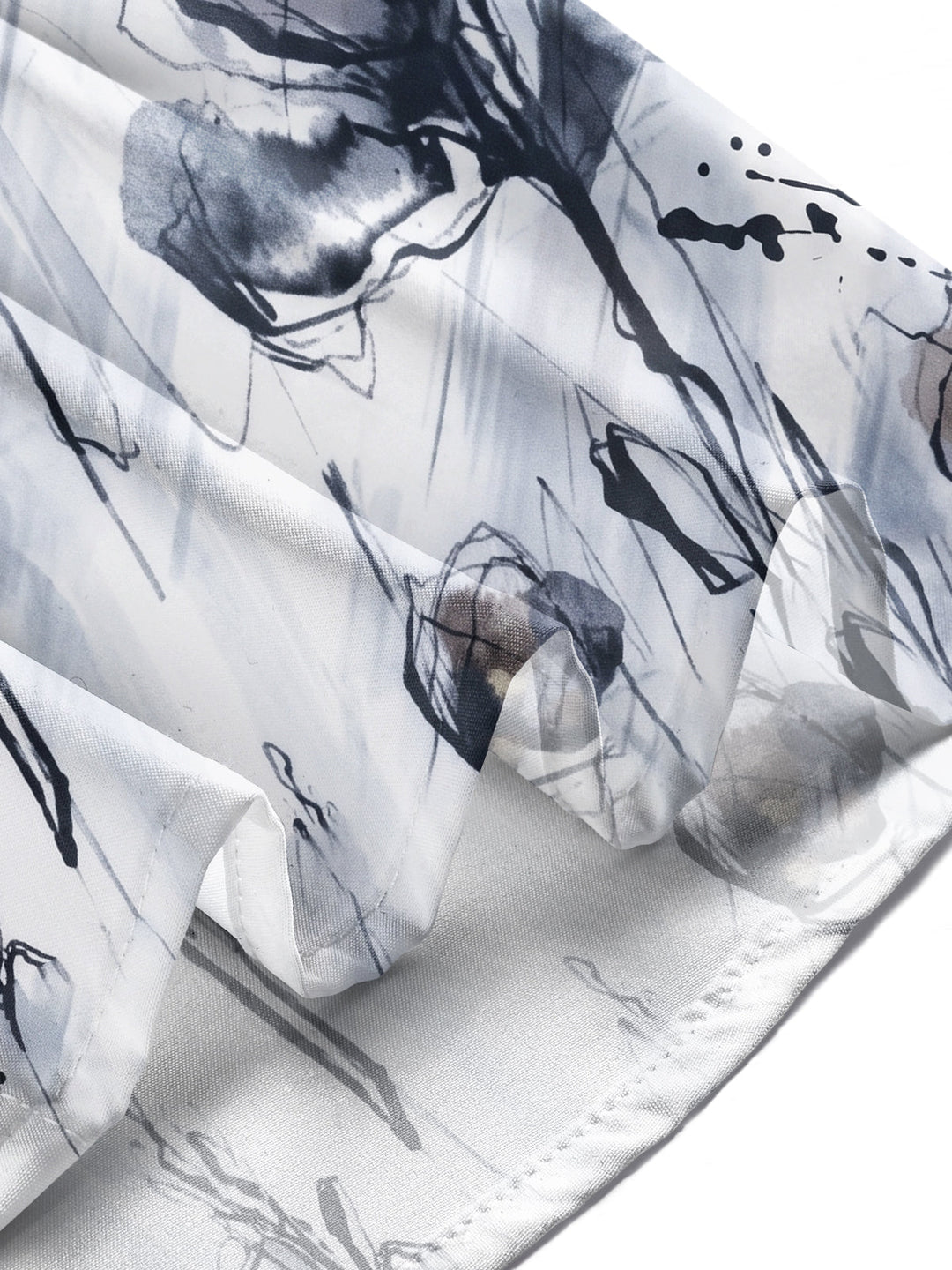 Art Ink Wash Freehand Floral Men's Pocket Long Sleeve Shirts
