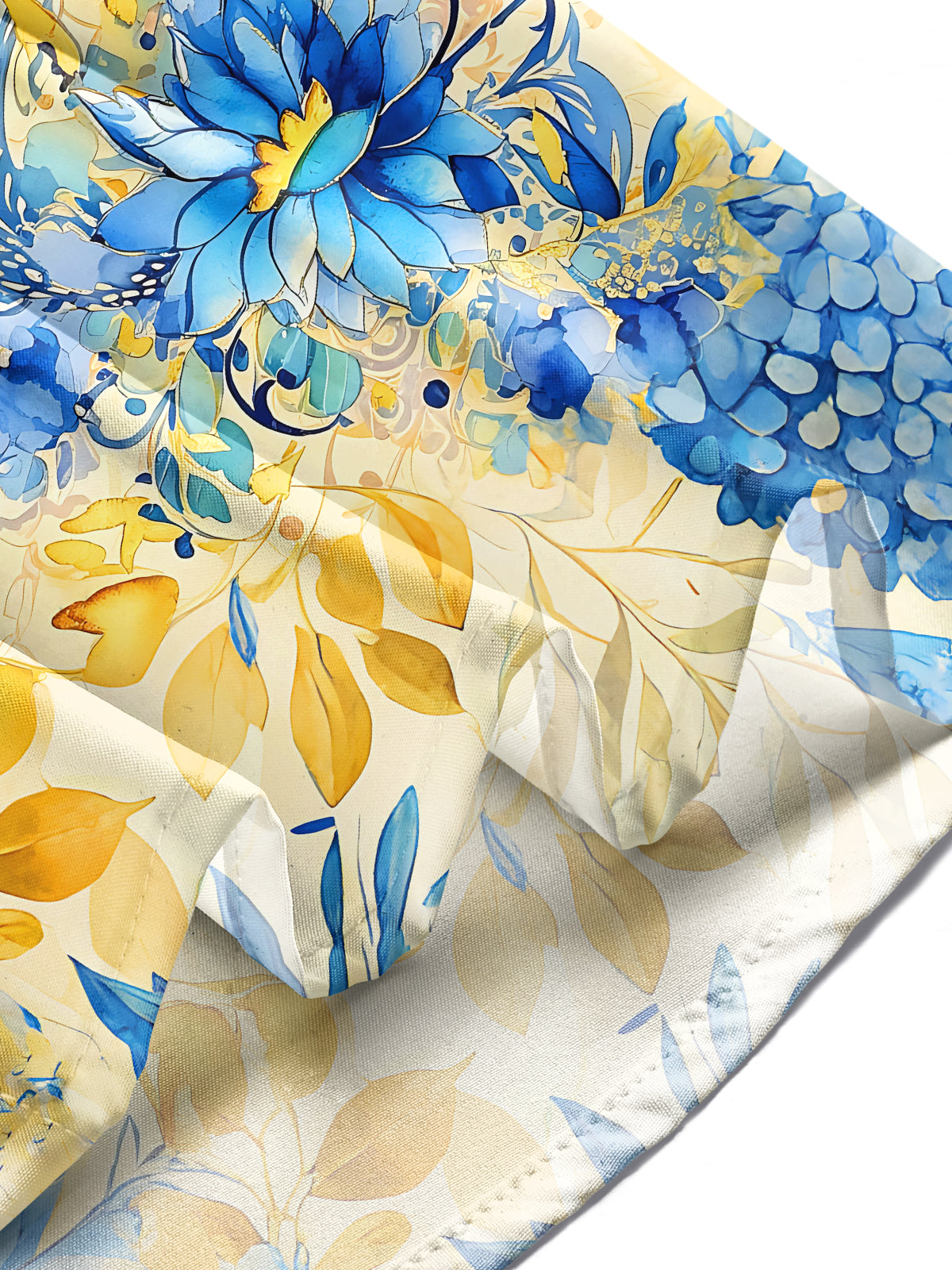 Oceanlyte Men's Blue Watercolor Flowers Print Long Sleeve Shirt with Chest Pocket