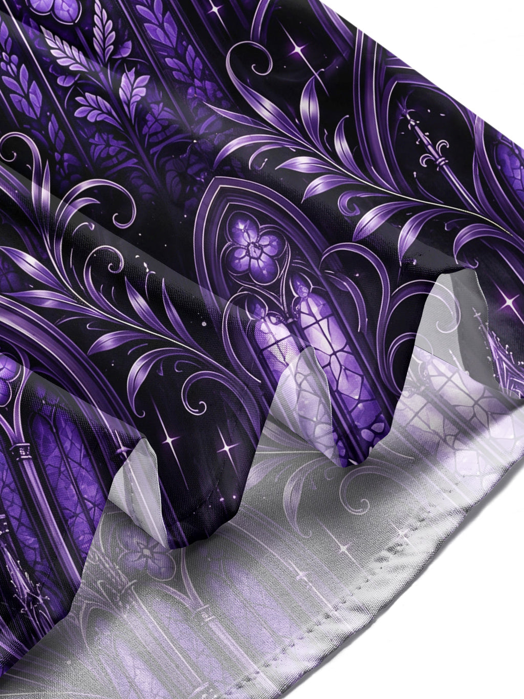Oceanlyte Men's Long Sleeve Shirt - Gothic Cathedral Stained Glass With Cross And Dove Print with Chest Pocket
