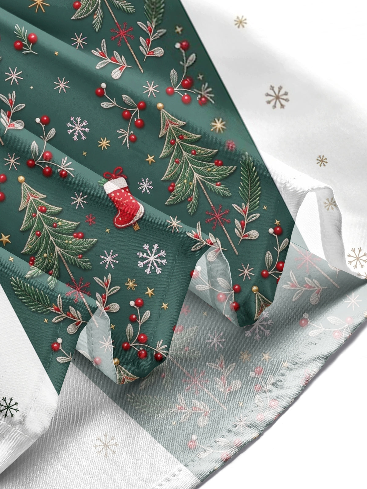 Oceanlyte Men's Striped Christmas Trees And Snowflakes Print Long Sleeve Shirt with Chest Pocket
