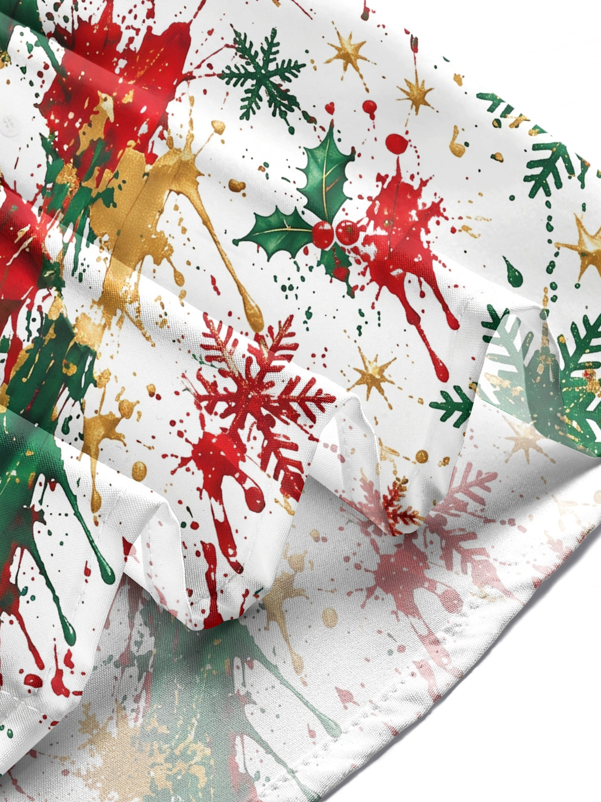 Oceanlyte Men's Printed Christmas Tree And Reindeer Print Long Sleeve Shirt with Chest Pocket