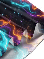Oceanlyte Men's Long Sleeve Shirt - Abstract Cosmic Nebula And Swirling Colors Print with Chest Pocket