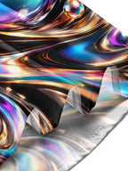 Oceanlyte Men's Long Sleeve Shirt - Abstract 3D Swirling Metallic Liquid And Spheres Print with Chest Pocket