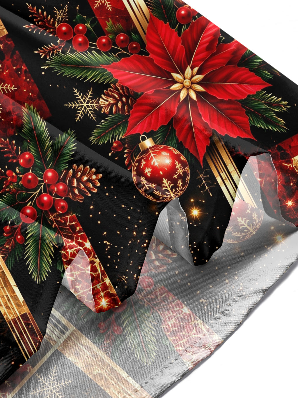 Oceanlyte Men's Printed Christmas Ornaments Print Long Sleeve Shirt with Chest Pocket