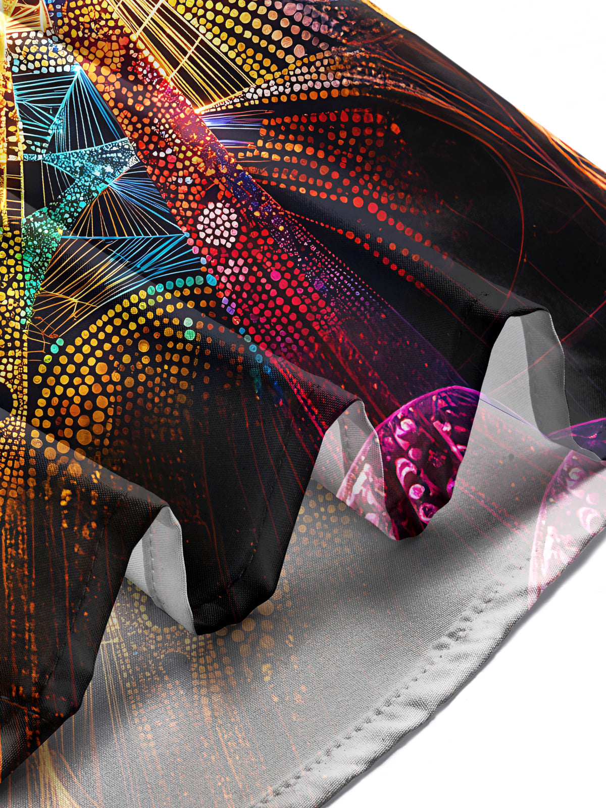 Oceanlyte Neon Glow Fractal Art Men's Pocket Long Sleeve Shirts