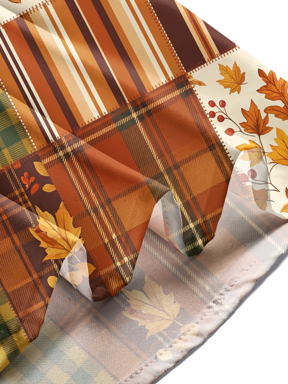 Oceanlyte Men's Autumn Pumpkin And Autumn Leaves Print Long Sleeve Shirt with Chest Pocket