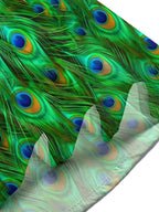 Oceanlyte Men's Tropical Peacock Feather Print Short Sleeve Shirt with Chest Pocket