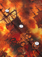 Oceanlyte Men's Printed Pirate Ships And Treasure Print Long Sleeve Shirt with Chest Pocket