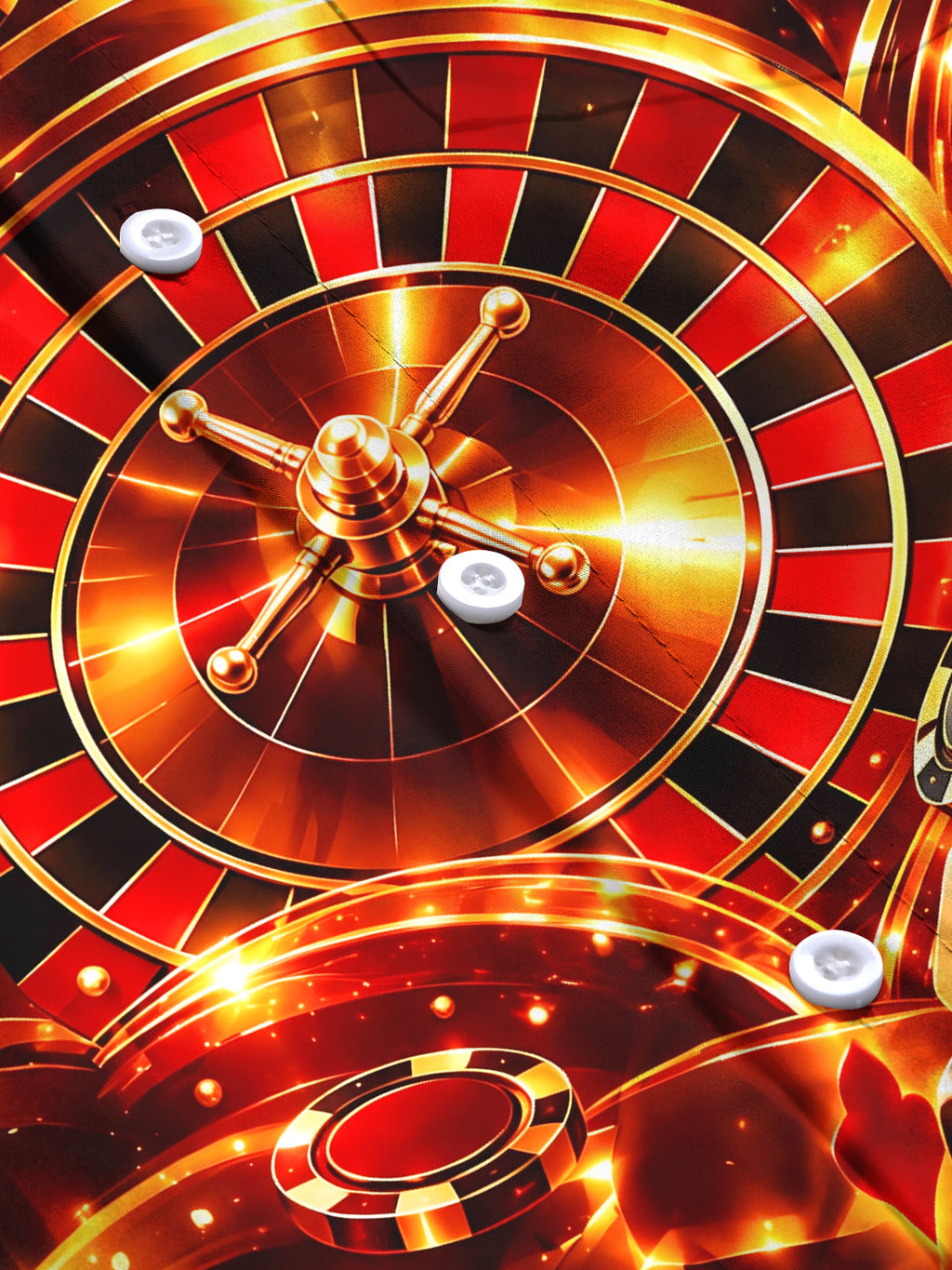 Oceanlyte Men's Roulette Wheel And Casino Elements Print Long Sleeve Shirt with Chest Pocket